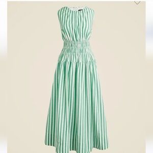 J Crew Hyacinth Cotton Poplin Dress Green